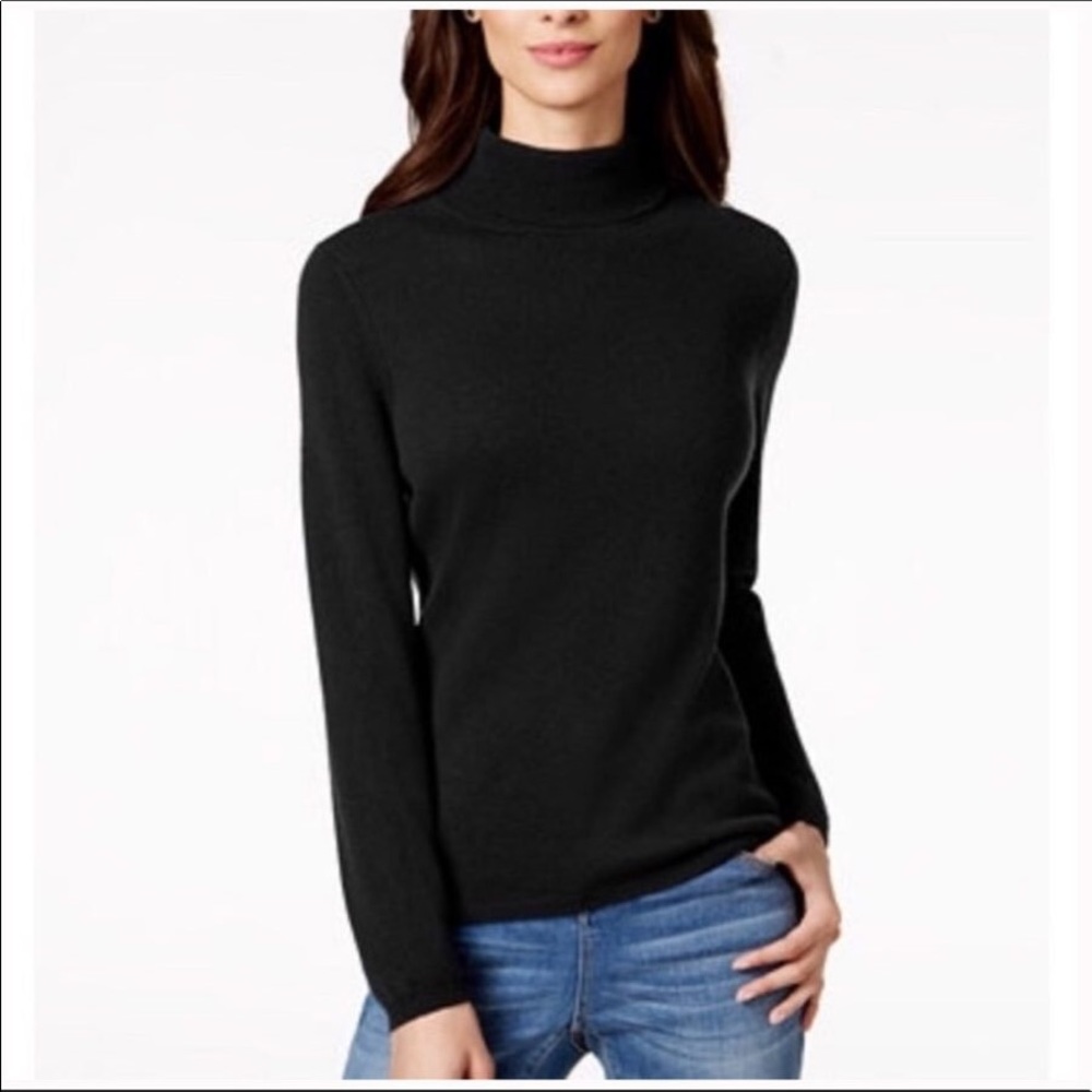 Charter club black cashmere turtleneck sweater